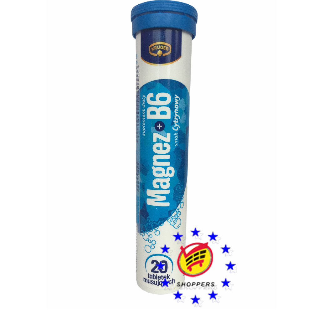 Вітаміни розчинні шипучі Kruger Magnez + B6 - 20 таблеток