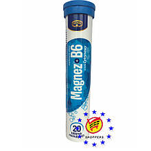 Вітаміни розчинні шипучі Kruger Magnez + B6 - 20 таблеток
