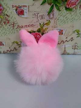 Брелок бубон с ушками розовый 1 шт