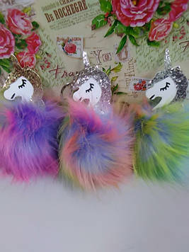 Брелок бубон единорог 1 шт