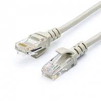 Патч-корд 15.0 м ATCOM СЕРЫЙ/Grey UTP RJ45 Cat.5e 24AWG CCA литой (4965)