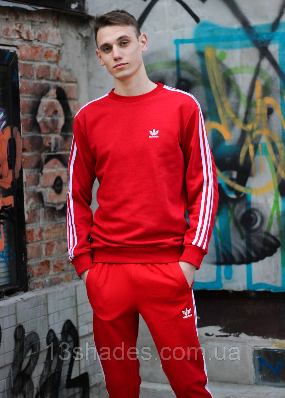 Красный спортивный костюм мужской adidas