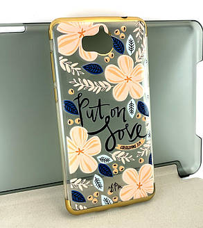 Чохол для Huawei Y5 2017 накладка Fasion Case бампер протиударний з принтом золотий, фото 1