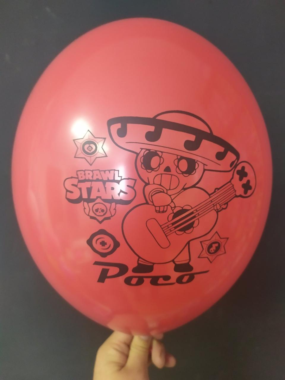 Латексна кулька з малюнком Бравл старс Поко червоний 001 12" 30см Belbal ТМ "Star"