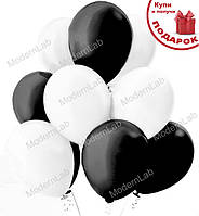 Воздушные шарики "Set", Ø 30 см., набор 10 шт (5 белых и 5 черных)