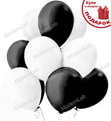 Повітряні кульки "Set", Ø 30 см., набір 10 шт (5 білих та 5 чорних)