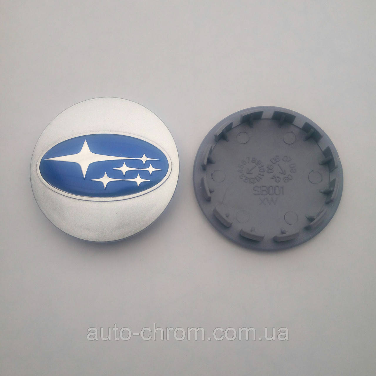 Ковпачок у диск Subaru 52-59 мм синій, фото 1