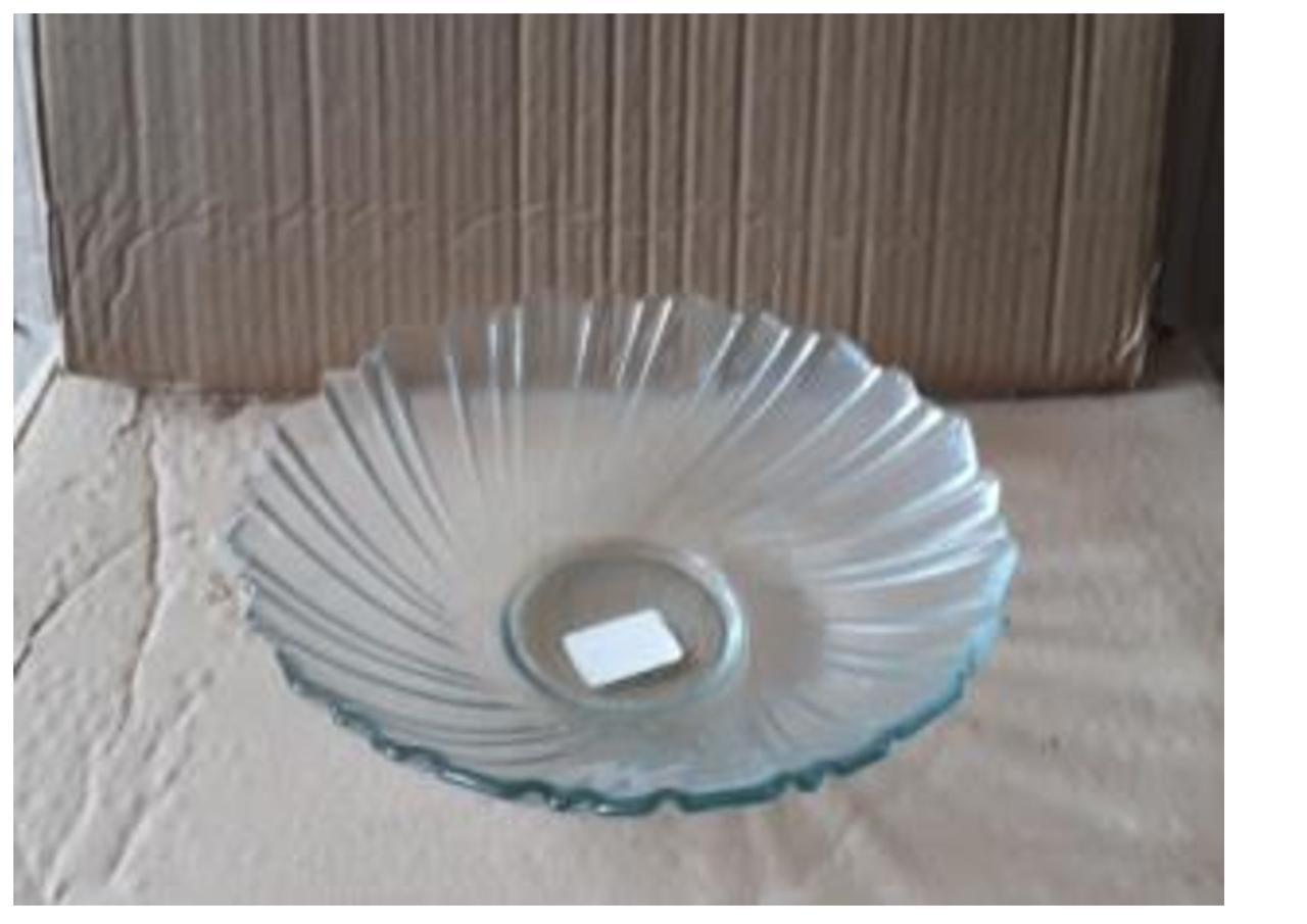 Прозора скляна тарілка глибока 20, 5см, фото 1