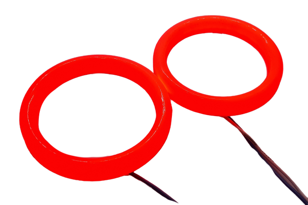 80 мм led-кільця в фару (ангельські очі). КРАСНІ 2 шт., фото 1