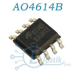 AO4614B MOSFET транзисторна збірка N+P-канал 40В 6А/5А SOP8