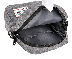 Сумка маленька на пояс через плече на груди текстиль сіра 15х13х7см тканинна для чоловіків і жінок 2отдела