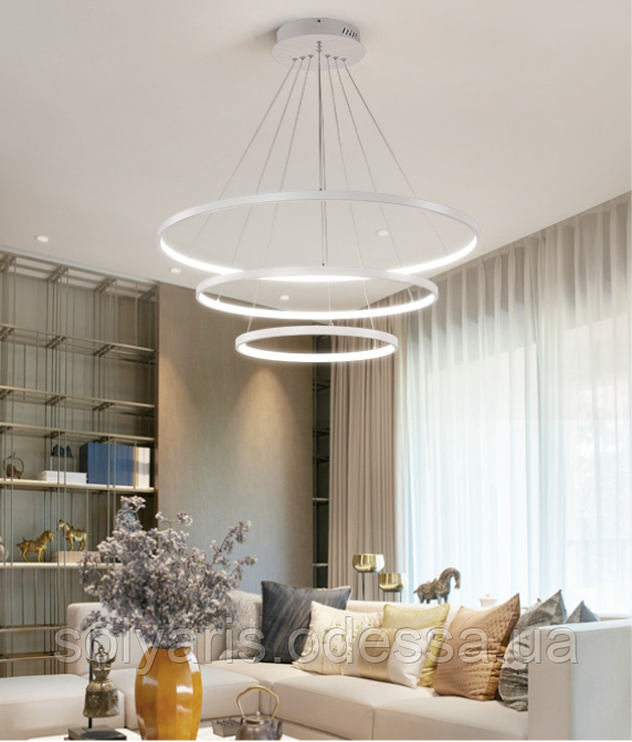 LED люстра підвісна кільця, 120W MD7990-3WH-600+400+200