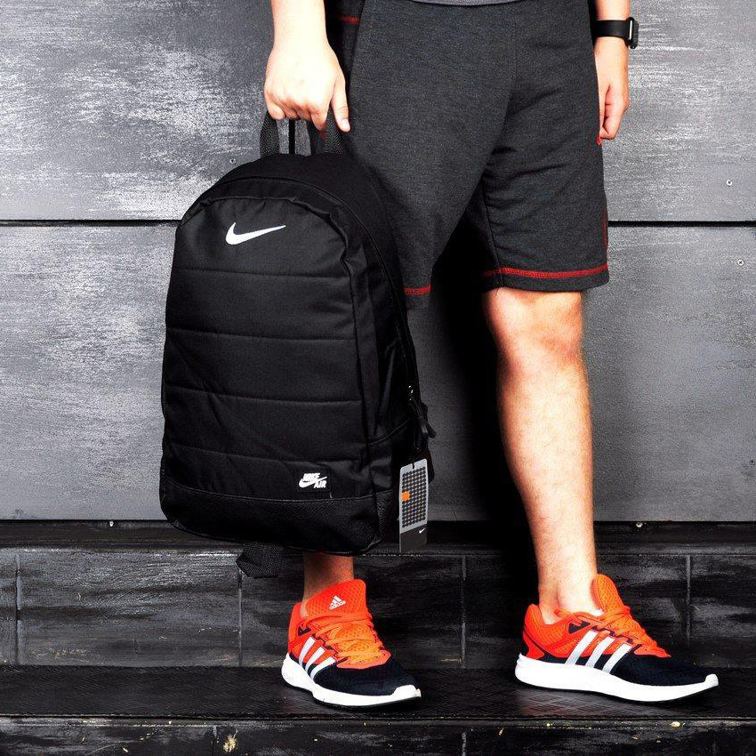 Спортивний рюкзак Nike Air Black модний чорний чоловічий портфель Найк на кожен день чорна сумка наплічник
