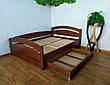 Полуторная угловая кровать с выдвижными ящиками из массива дерева "Марта Премиум" от производителя, фото 5