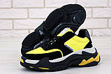 Жіночі кросівки Balenciaga Triple S V2 Black Yellow, чорно-жовті кросівки баленсіага тріпл с баленсіяга, фото 2