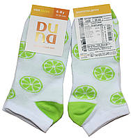 Шкарпетки дитячі літні білі з салатовим, розмір 20-22, Дюна