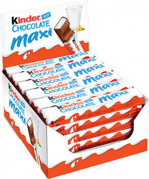 Молочний шоколад Kinder Chocolate Maxi з молочною начинкою 21 г х 36 шт.