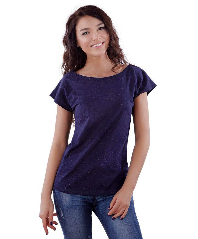 Темно-синя літня футболка жіноча (в розмірах XS-2XL)