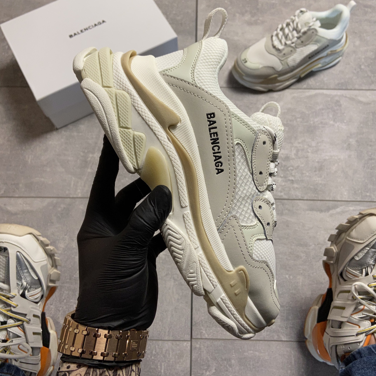 Кросівки Balenciaga Triple S White/Gray, кросівки баленсіага тріпл з