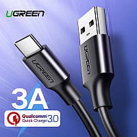 Оригинальный кабель UGREEN US287 Type-C Fast Quick Charge 3A быстрая зарядка 3A Black 60116