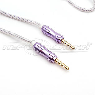 Аудіокабель AUX 3.5 mm jack, 0.9 м, білий, силікон, фото 1