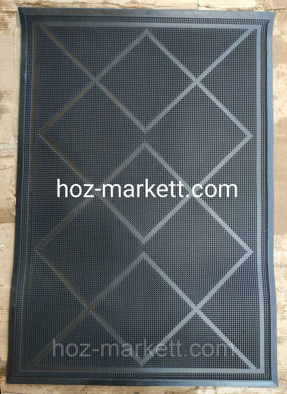 Килимок 75 * 50 см гумовий вхідний "Ромб", фото 1