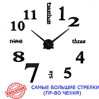 3D Настінний годинник 130 см NC (Чехія) Написи-S великий чорний