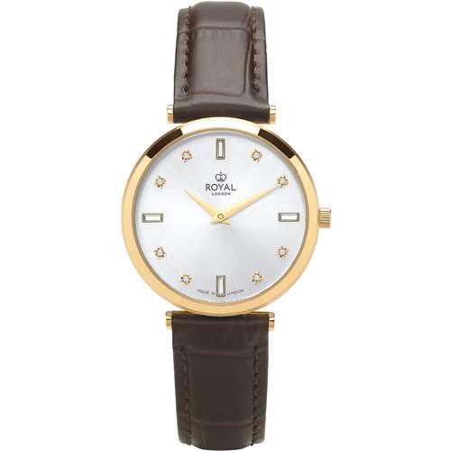 Жіночий водонепроникний наручний годинник Royal London 21477-03 кварцовий із шкіряним ремінцем