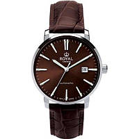 Чоловічий водонепроникний наручний годинник Royal London 41405-04 механічний з автопідзаводом із шкіряним
