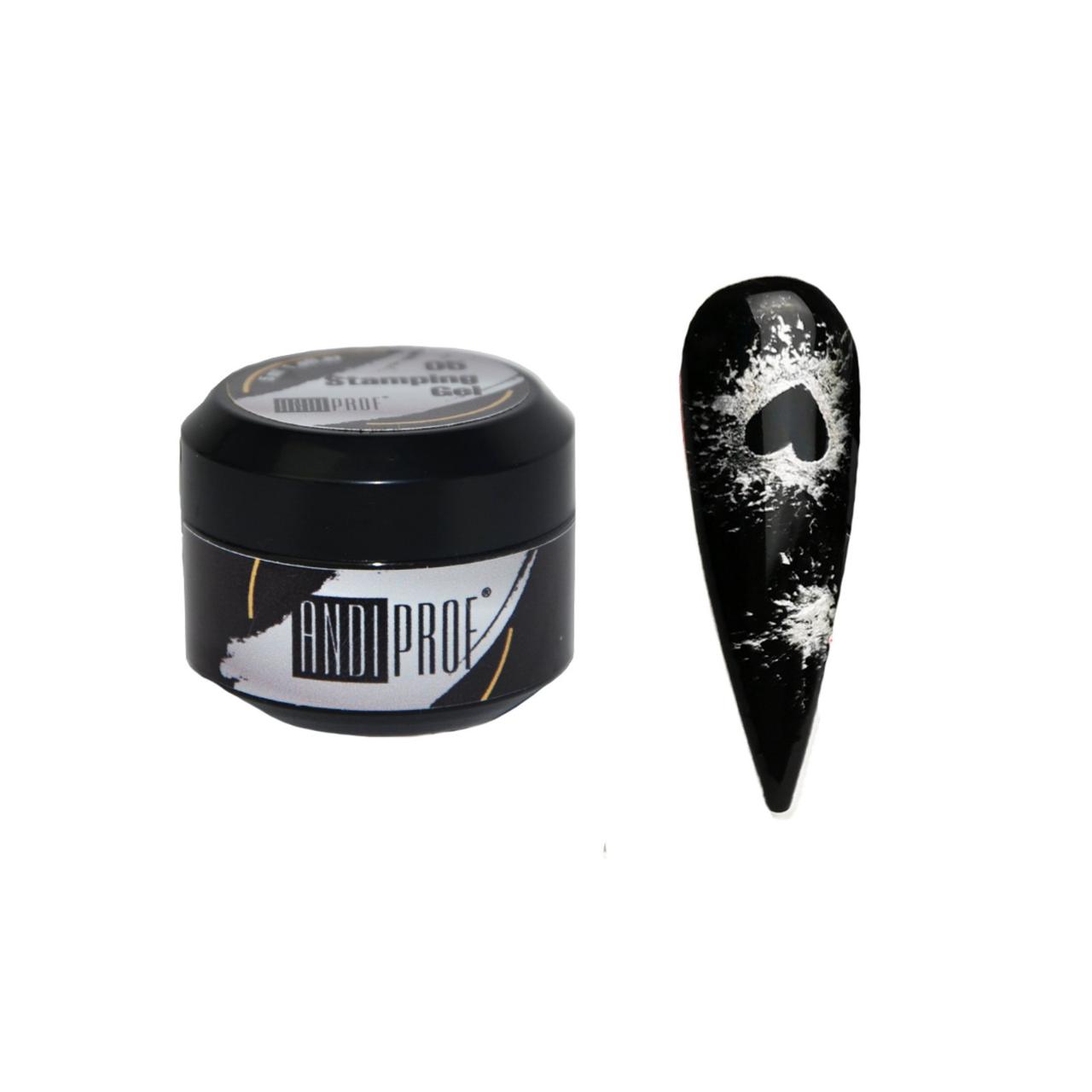 Гель-фарба для стемпинга ANDI Prof (срібло), фото 1