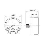 Манометр аксіальний (KOER KM.611A) (0-4 bar), D = 63мм, 1/4'' (KR0210), фото 4