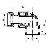 Кут з накидною гайкою 20x1/2F PPR Koer K0144.PRO (KP0182), фото 2
