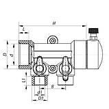 Колектор для теплої підлоги на 2 контура (40x20) PPR Koer K0169.PRO (KP0219), фото 2