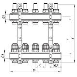 Колекторний блок з витратомірами KOER KR.1110-12 1"x12 WAYS (KR2649), фото 3