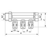 Колектор для теплої підлоги Koer KR.1126-3 1"x3 ways (KR2839), фото 3