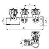 Коллектор вентильный с фитингом Koer KR.1121-4 3/4”x4 ways (KR2652), фото 2