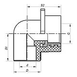 Кут інсталяційний для гіпсокартонних стін ВР 20x1/2F PPR KOER K0189.PRO (KP0244), фото 3