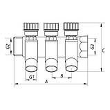 Коллектор вентильный с фитингом Koer KR.1124-4 1”x4 ways (KR2834), фото 2