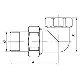 Згін американка (хром) 1/2 "кутовий KOER KR.342.CHR (KR2705), фото 3
