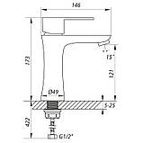 Змішувач для умивальника Zerix LR71002 (LL1031), фото 2