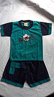 Костюм "Baseball" (футболка+шорты) морской волны, на мальчика на 6 лет 116-122 см рост.