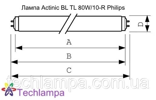 Лампа Actinic BL TL 80W/10 Philips