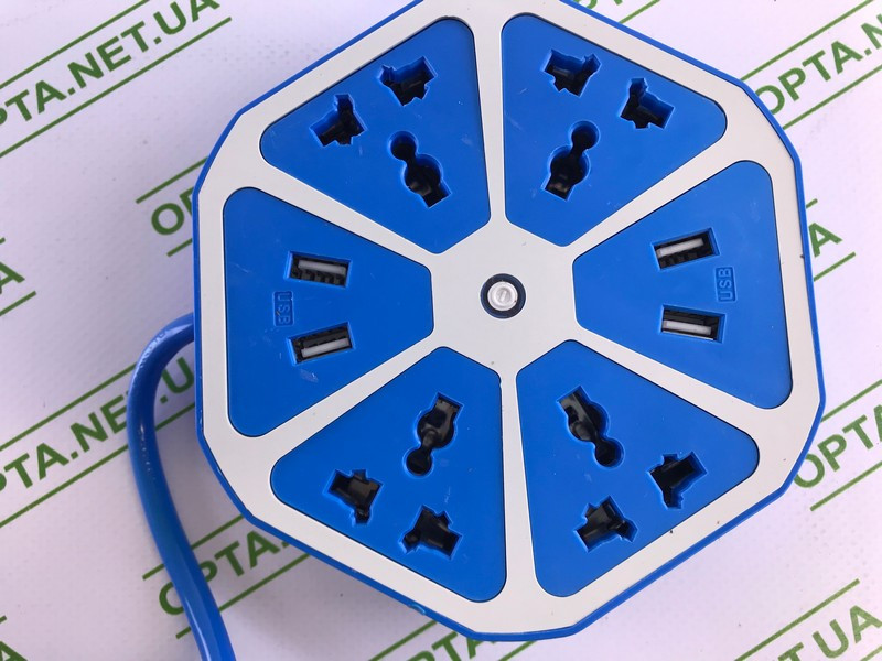 Трійник - Подовжувач для розеток і USB Nexagon Socet
