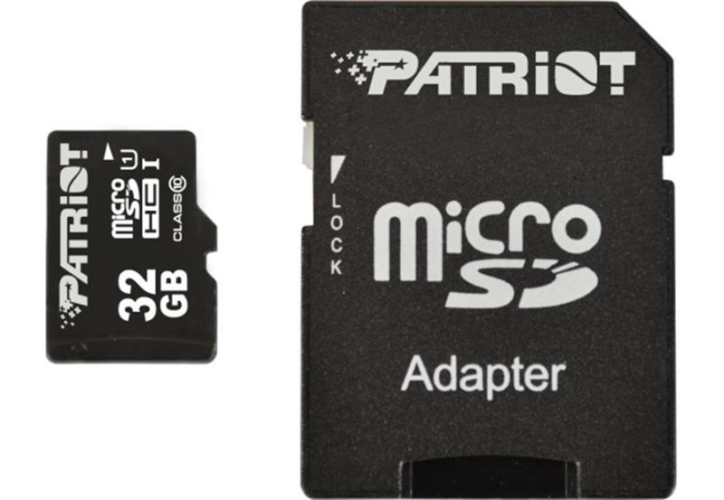 Картка пам'яті MicroSDHC 32GB UHS-I Class 10 Patriot LX + SD Adapter (PSF32GMCSDHC10)