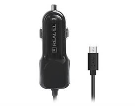Автомобільний зарядний пристрій REAL-EL CA-15 2USB 2.1A Black + cable USB-MicroUSB, фото 3