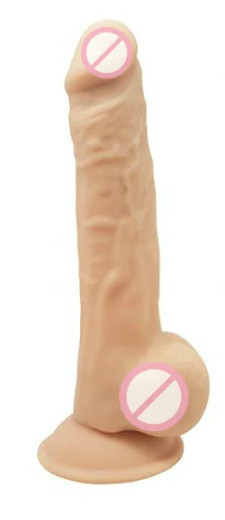 Фалоімітатор реалістичний з мошонкою, на присоску REAL LOVE DILDO 9.5 INCH FLESH