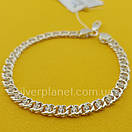 Жіночий срібний браслет арабка з камінням фіанітами. Довжина 18 см, фото 8