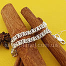 Жіночий срібний браслет арабка з камінням фіанітами. Довжина 18 см, фото 10