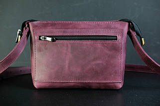 Жіноча сумка Фібі з натуральної шкіри колір Бордо, фото 4