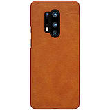 Nillkin Oneplus 8 Pro Qin leather Brown case Шкіряний Чохол Книжка, фото 3
